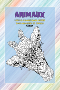 Livres à colorier pour adultes pour marqueurs et crayons - Mandala - Animaux