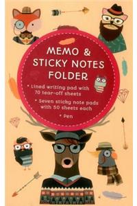Memo & Sticky Notes Folder: Hipster Animals