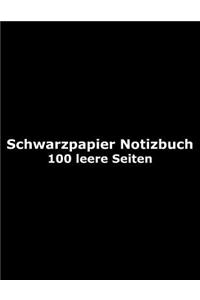 Schwarzpapier Notizbuch - 100 leere Seiten