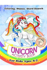 Unicorn Activity Book for Kids Ages 4-8