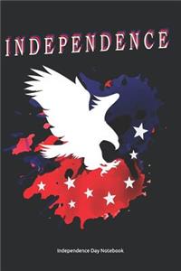 Independence Day Notebook: American Independence Day 4th July 1776 Journal, 6x9 inches, Lined white paper, 100 pages, glossy Softcover