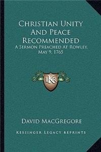 Christian Unity and Peace Recommended