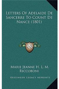 Letters of Adelaide de Sancerre to Count de Nance (1801)