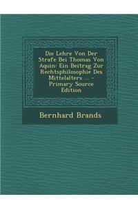 Die Lehre Von Der Strafe Bei Thomas Von Aquin