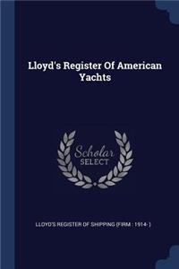 Lloyd's Register Of American Yachts