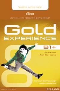 Gold Experience B1+ eText Student Access Card