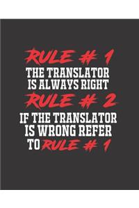 Rule #1 the Translator Is Always Right Rule #2 If the Translator Is Wrong Refer to Rule #1