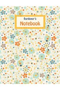 Gardener's Notebook - Retro Doodle Flowers Pattern Cream Background