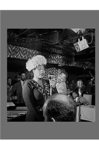 Vintage Portrait of Ella Fitzgerald Downbeat Jazz Sessions Legends 7.44 x 9.69 Composition Notebook College Ruled, Diary, 202 Pages