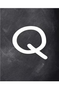 Monogram Q School Composition Book Personalized Letter Q Chalkboard 130 Pages