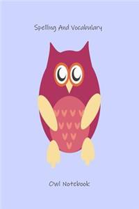 Spelling and Vocabulary Owl Notebook