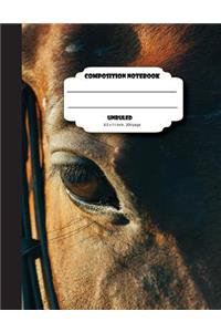 Composition notebook unruled 8.5 x 11 inch 200 page, Brown horse