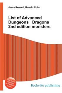 List of Advanced Dungeons Dragons 2nd Edition Monsters