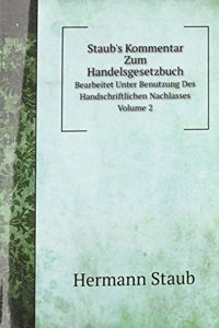 Staub's Kommentar Zum Handelsgesetzbuch