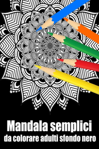 Mandala semplici da colorare adulti sfondo nero