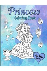 Princess Coloring Book For Kids Ages 2-4