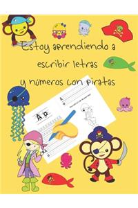 Estoy aprendiendo a escribir letras y números con piratas