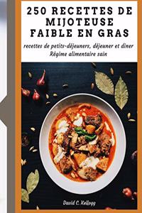 250 recettes de mijoteuse faible en gras, recettes de petits-déjeuners, déjeuner et dîner, Régime alimentaire sain