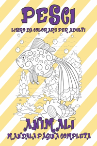 Libro da colorare per adulti - Mandala Página completa - Animali - Pesci
