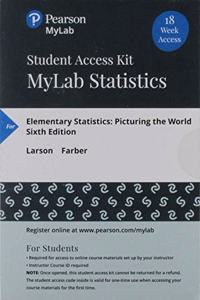 Mylab Statistics with Pearson Etext for Elementary Statistics