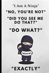 I Am a Ninja, No You're Not, Did You See Me Do That? Do What? Exactly