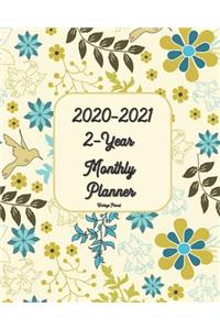 2020-2021 2-Year Monthly Planner Vintage Floral 8x10
