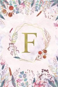 F - Monogrammed Floral Journal
