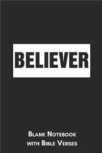 Believer Blank Notebook with Bible Verses