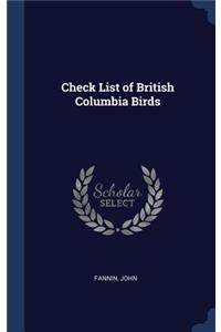 Check List of British Columbia Birds