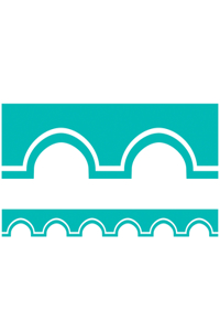 Simply Stylish Tropical Turquoise and White Awning Scalloped Bulletin Board Borders