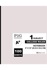 1 Subject College Ruled Notebook