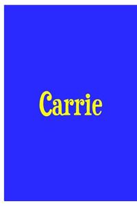 Carrie - Blue Notebook / Journal / Extended Lined Pages / Soft Matte Cover