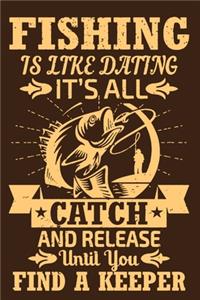 Fishing is Like Dating It's all Catch and Release Until you Find a Keeper