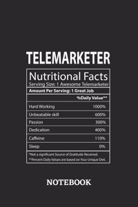 Nutritional Facts Telemarketer Awesome Notebook