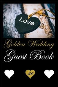 Golden Wedding Guest Book