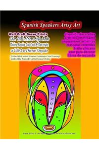 SPANISH SPEAKERS diversión decorativa artístico interesante impresiones artísticas máscaras coloridas Estilo africano usar para decorar libros de recuerdo