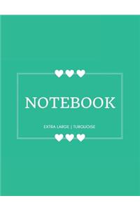 Notebook Extra Large: Turquoise: Notebook 8.5 X 11: Notebook 400 Pages