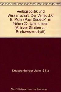 Verlagspolitik Und Wissenschaft