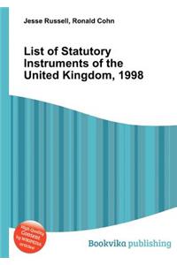 List of Statutory Instruments of the United Kingdom, 1998