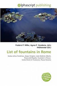 List of Fountains in Rome