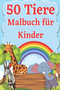 50 Tiere Malbuch für Kinder