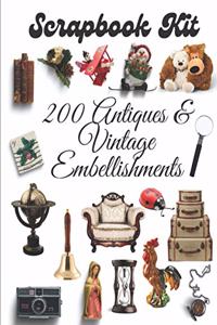 Scrapbook Kit - 200 Antiques & Vintage Embellishments