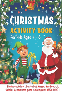 Christmas Activity Book For Kids Ages 4-8