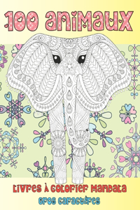 Livres à colorier Mandala - Gros caractères - 100 animaux