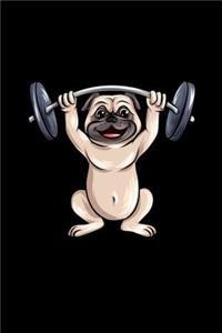 Workout & Food Pug Notebook: 6x9 Workout and Food Journal Meal and Exercise Notebook 120 Pages for Fitness, Coaches, Sportsmen and healthy persons