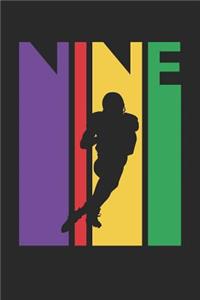 Football Notebook for 9 Year Old Boys and Girls - Colorful Football Journal - 9th Birthday Gift for Football Player Diary