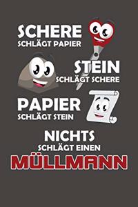 Schere Schlägt Papier - Stein schlägt Schere - Papier schlägt Stein - Nichts schlägt einen Müllmann
