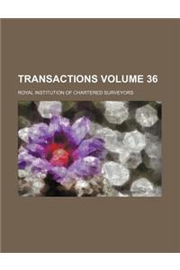 Transactions Volume 36