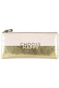 Choose Happy Pencil Pouch (Accessories Case, Faux Leather)