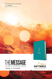 Message Deluxe Gift Bible (Leather-Look, Hosanna Teal)